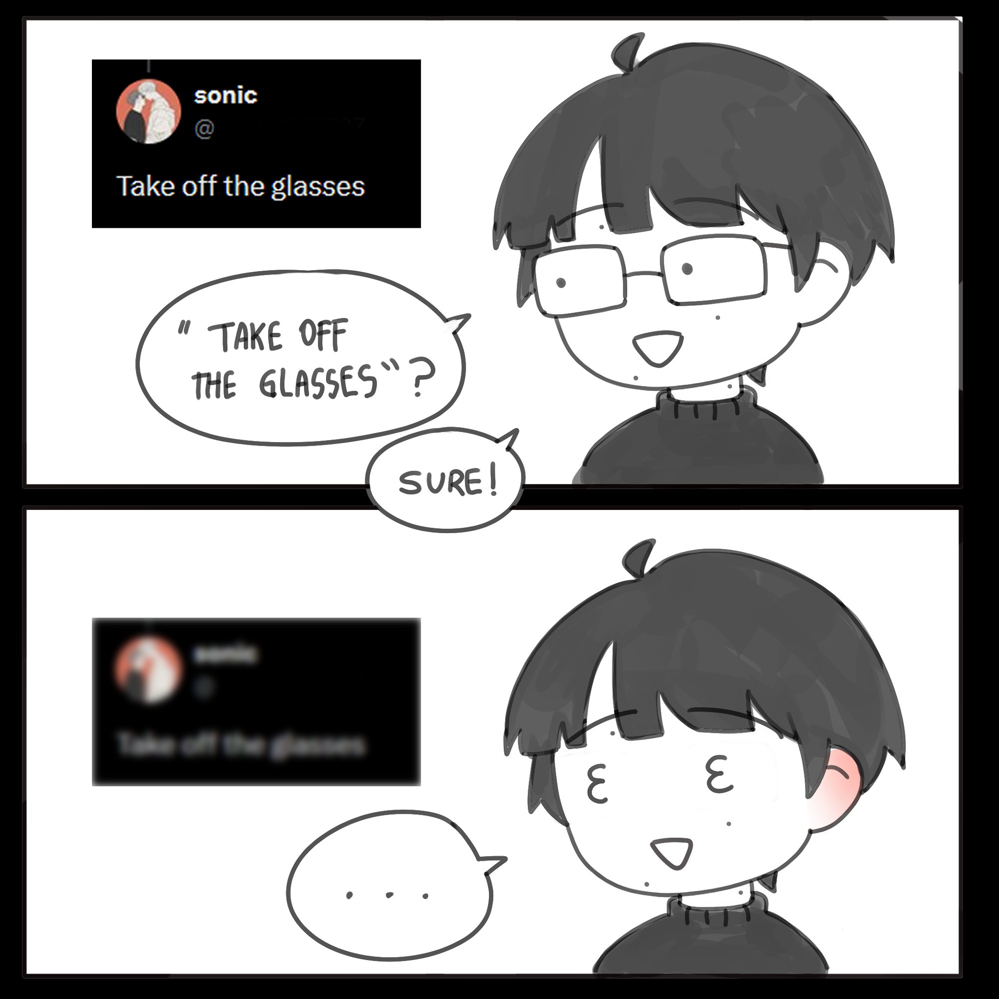 No glasses
