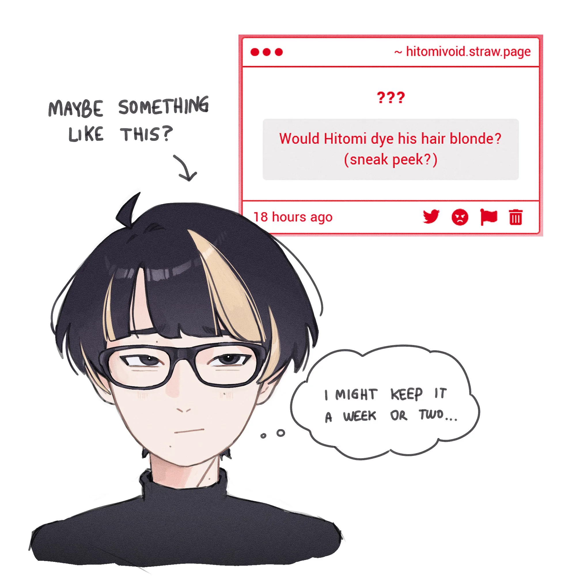 Would Hitomi dye his hair blonde?