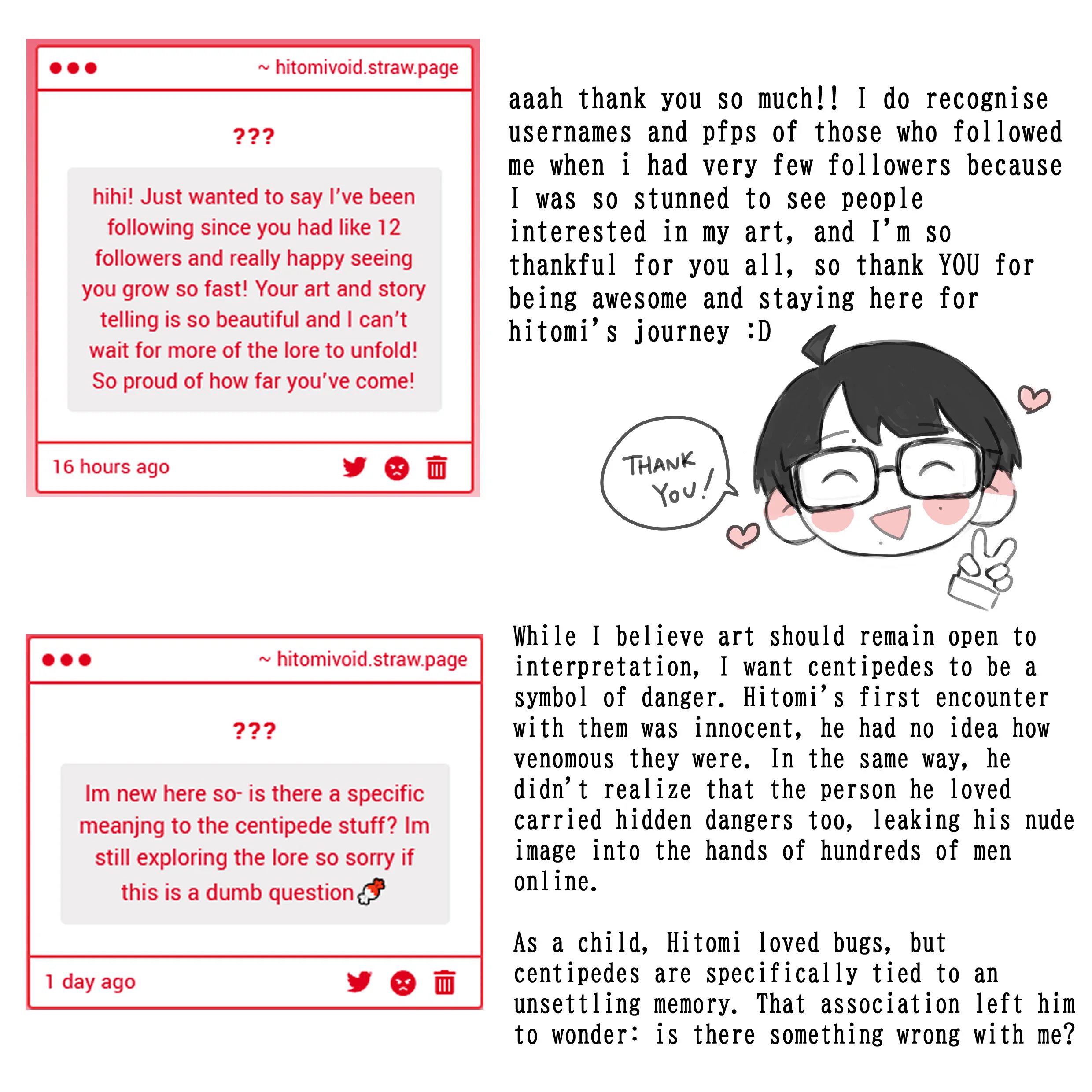 Your messages + centipedes